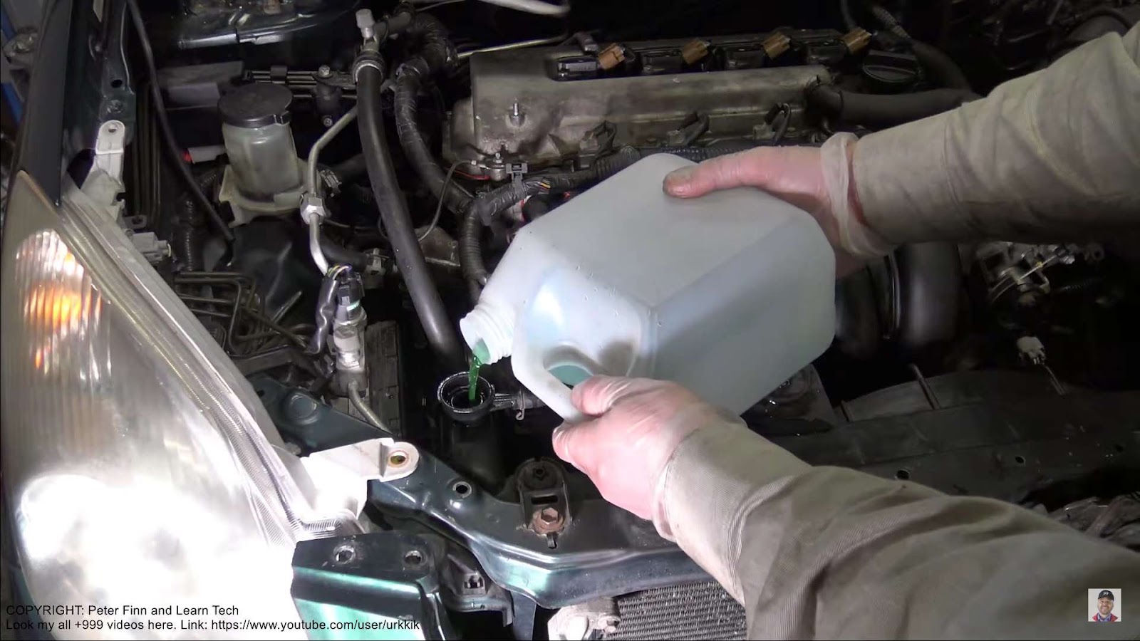 Process of putting coolant in car