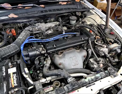 Close up of car engine